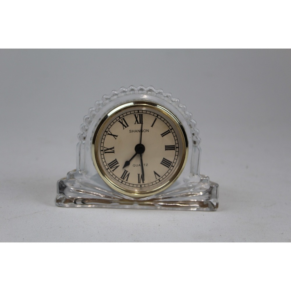 70's Shannon Crystal 24% lead Made In Ireland Small Desk Clock (need Battery)